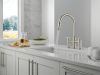 DELTA Nicoli Two Handle Pull-Down Bridge Kitchen Faucet — Stainless