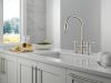 DELTA Nicoli Two Handle Pull-Down Bridge Kitchen Faucet — Stainless