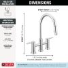 DELTA Nicoli Two Handle Pull-Down Bridge Kitchen Faucet — Chrome