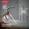 DELTA Nicoli Two Handle Pull-Down Bridge Kitchen Faucet — Chrome