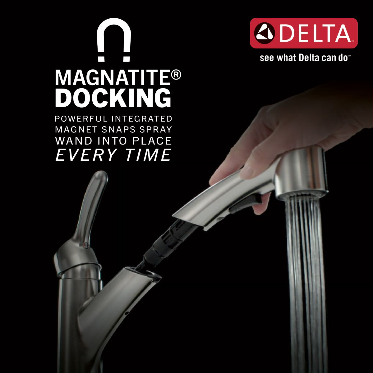 DELTA Collins Single Handle Pull-Out Kitchen Faucet — Arctic Stainless
