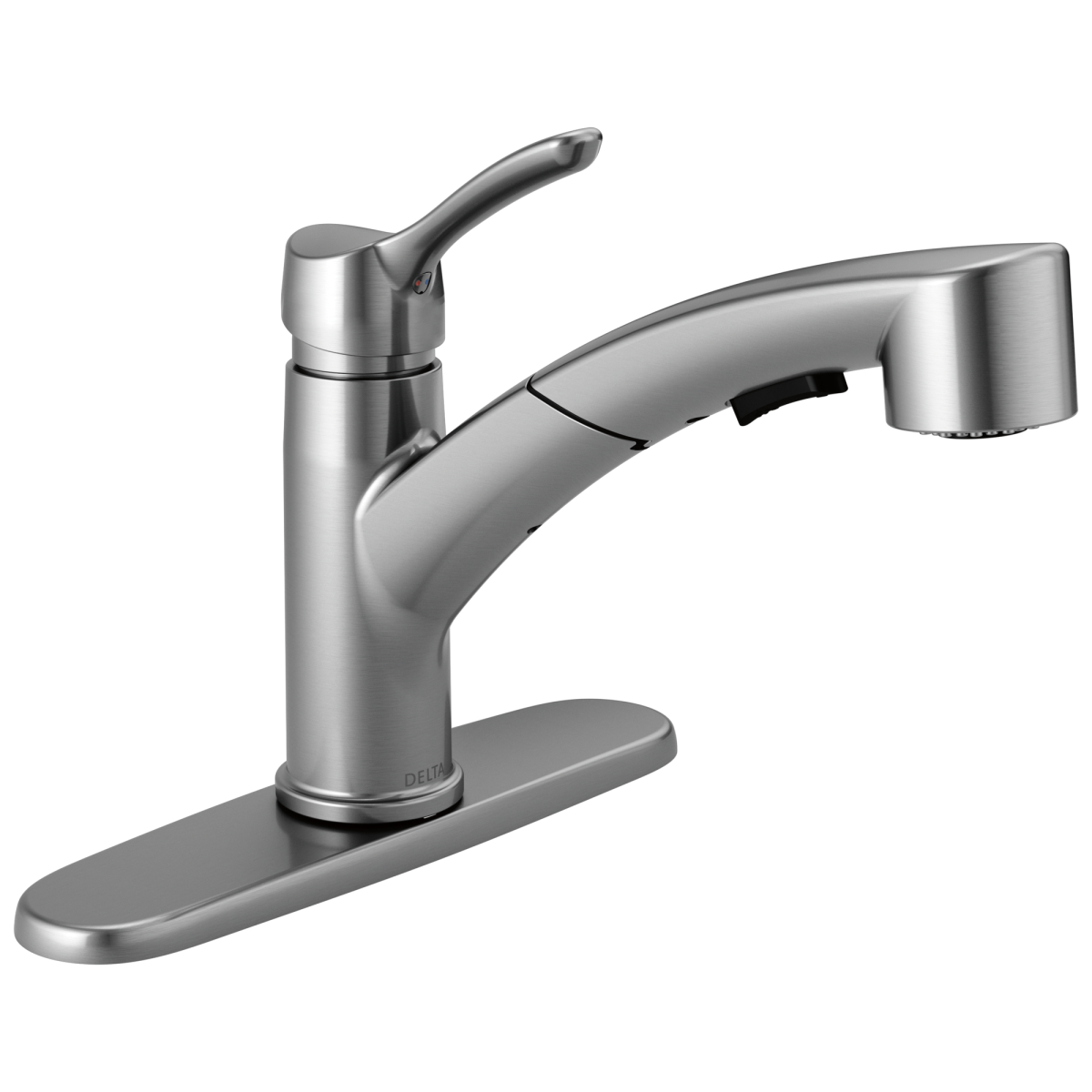 DELTA Collins Single Handle Tract-Pack Pull-Out Kitchen Faucet — Arctic Stainless