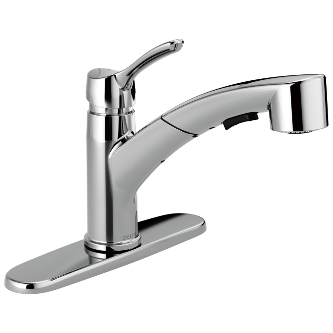 DELTA Collins Single Handle Pull-Out Kitchen Faucet — Chrome