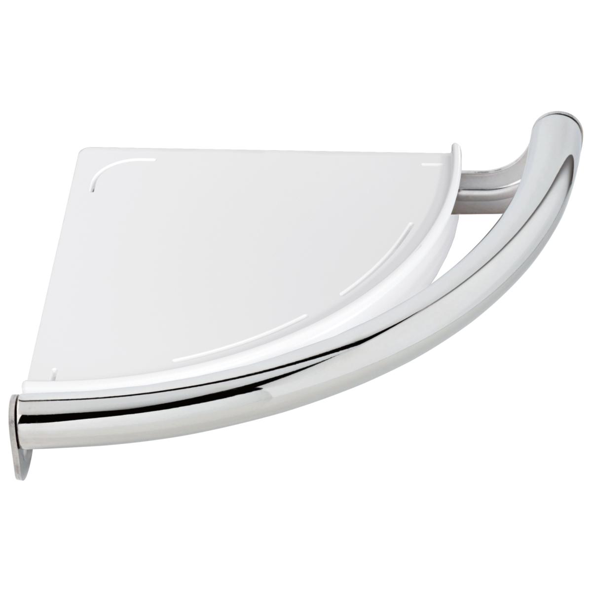 DELTA BathSafety Contemporary Corner Shelf with Assist Bar — Chrome