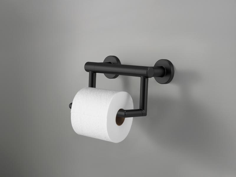 DELTA BathSafety DELTA Contemporary Tissue Holder with Assist Bar — Matte Black