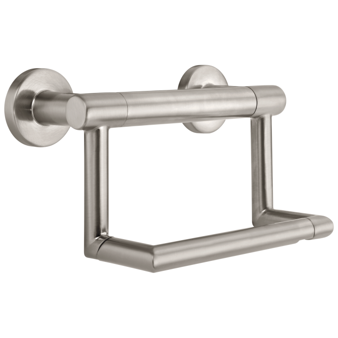 DELTA BathSafety Contemporary Tissue Holder with Assist Bar — Stainless