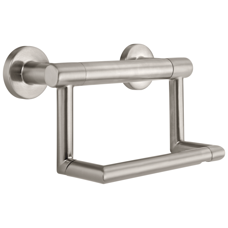 DELTA BathSafety Contemporary Tissue Holder with Assist Bar — Stainless