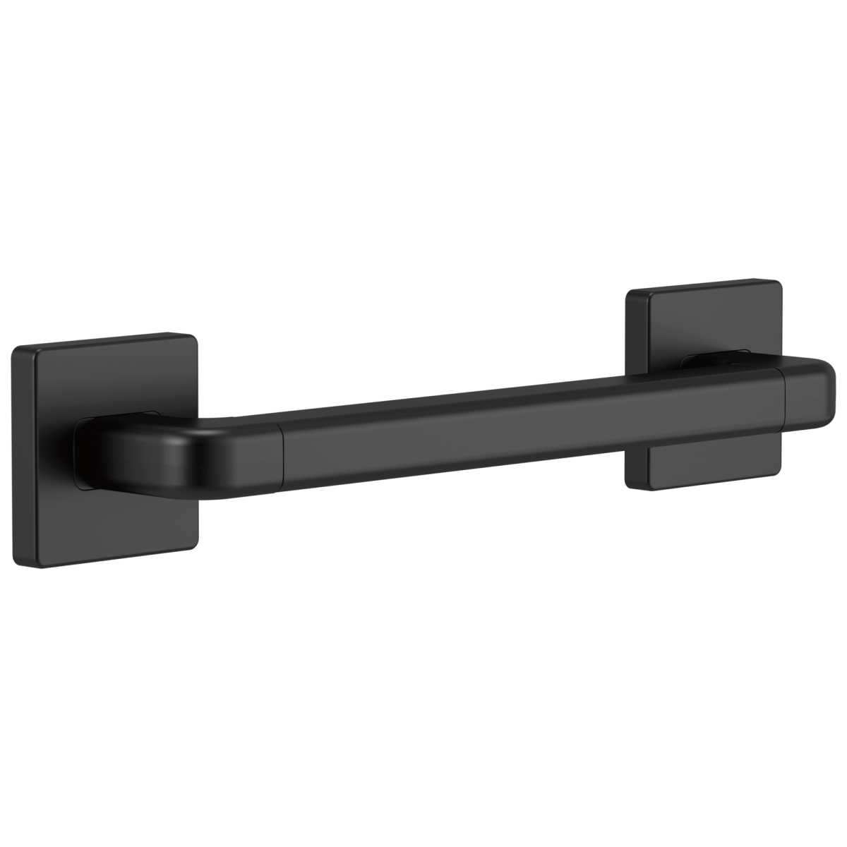 DELTA BathSafety Angular Modern Decorative ADA Grab Bar - 12" — Matte Black