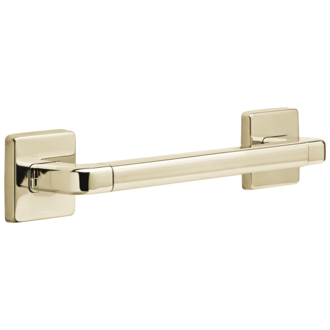 DELTA BathSafety 12" Angular Modern Decorative ADA Grab Bar — Polished Nickel