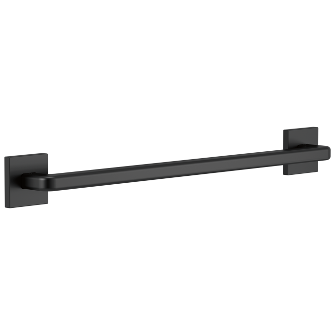 DELTA BathSafety Angular Modern Decorative ADA Grab Bar - 24" — Matte Black