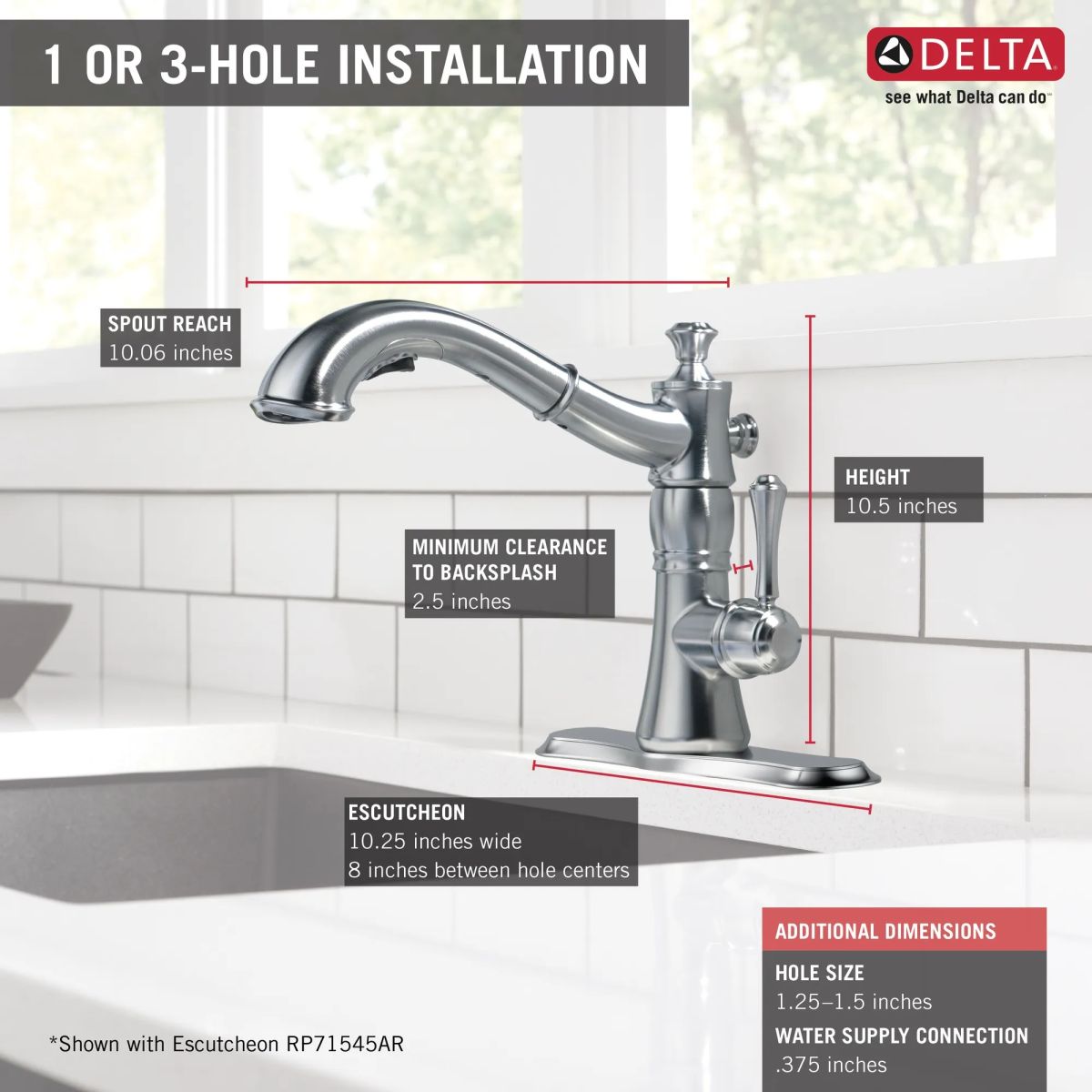 DELTA Cassidy Single Handle Pull-Out Kitchen Faucet — Arctic Stainless