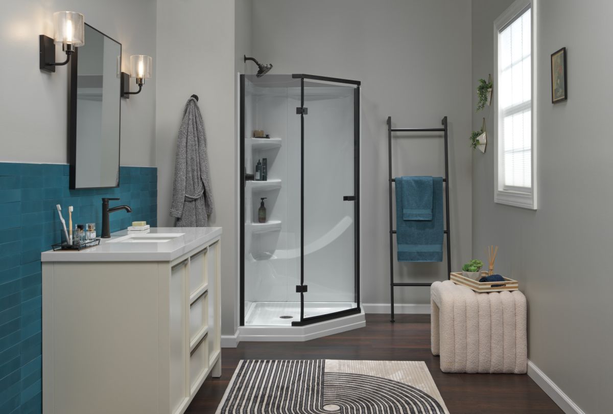 DELTA 4" Prefab Round Shower Drain — Matte Black