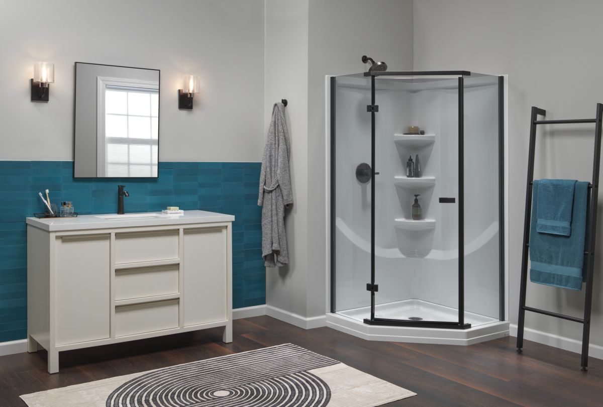 DELTA 4" Prefab Round Shower Drain — Matte Black