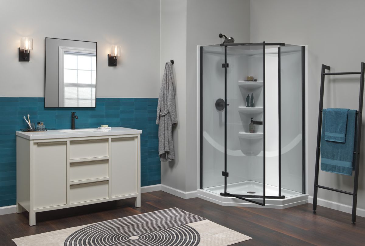 DELTA 4" Prefab Round Shower Drain — Matte Black