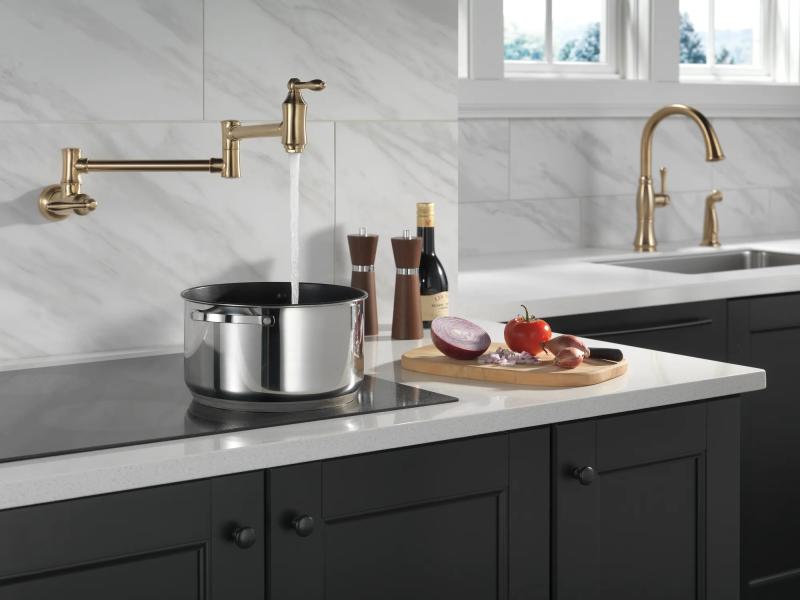 DELTA Other Traditional Wall Mount Pot Filler — Champagne Bronze