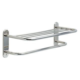 DELTA 24" Metal Towel Shelf with One Bar, Exposed Mounting — Chrome