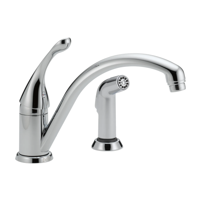 DELTA Collins Single Handle Kitchen Faucet with Spray — Chrome