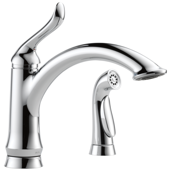 DELTA Linden Single Handle Kitchen Faucet with Spray — Chrome