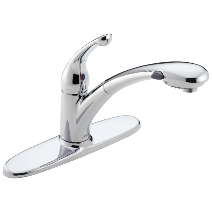 DELTA Signature Pullouts Single Handle Pull-Out Water-Efficient Kitchen Faucet — Chrome