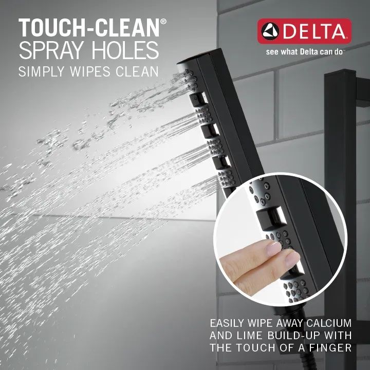 DELTA Universal Showering Components H2OKINETIC Hand Shower 1.75 GPM w/Slide Bar 4S — Matte Black