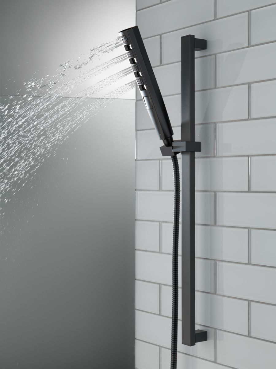 DELTA Universal Showering Components H2OKINETIC Hand Shower 1.75 GPM w/Slide Bar 4S — Matte Black