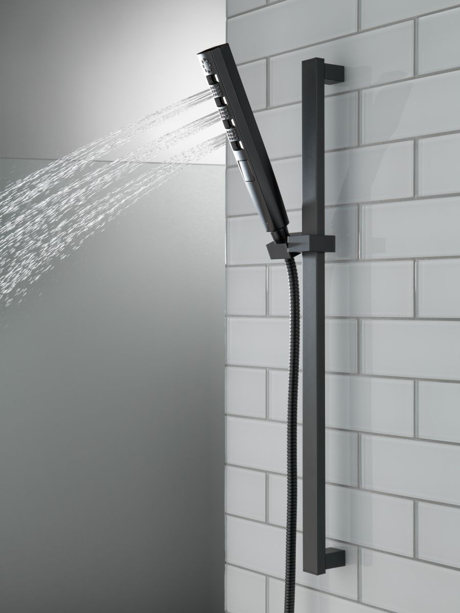 DELTA Universal Showering Components H2OKINETIC Hand Shower 1.75 GPM w/Slide Bar 4S — Matte Black