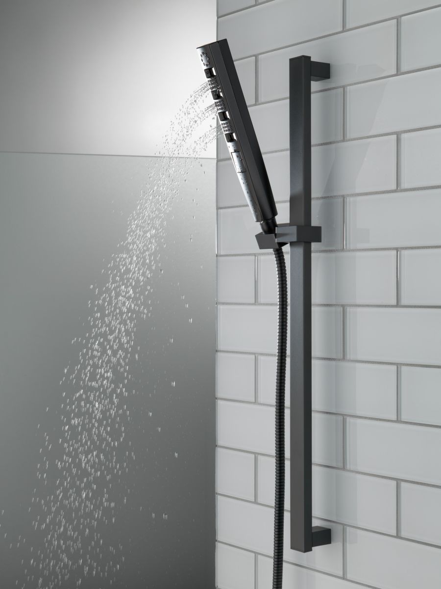 DELTA Universal Showering Components H2OKINETIC Hand Shower 1.75 GPM w/Slide Bar 4S — Matte Black