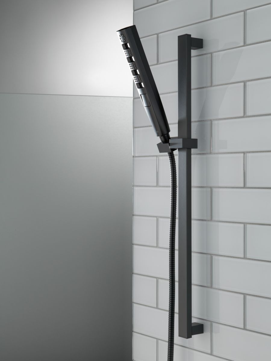 DELTA Universal Showering Components H2OKINETIC Hand Shower 1.75 GPM w/Slide Bar 4S — Matte Black