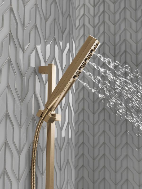 DELTA Universal Showering Components H2OKINETIC Hand Shower 1.75 GPM w/Slide Bar 4S — Lumicoat® Champagne Bronze
