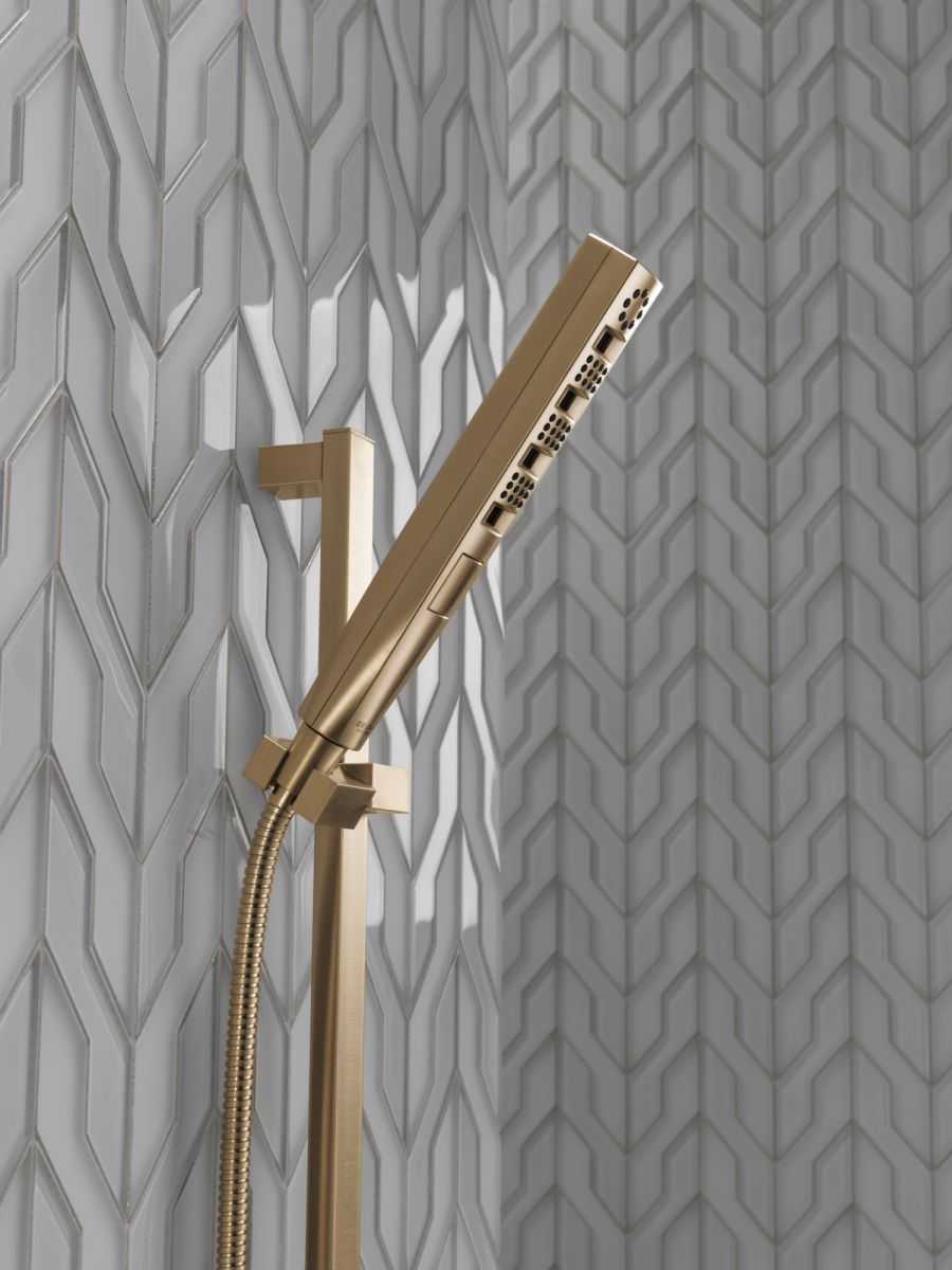 DELTA Universal Showering Components H2OKINETIC Hand Shower 1.75 GPM w/Slide Bar 4S — Lumicoat® Champagne Bronze