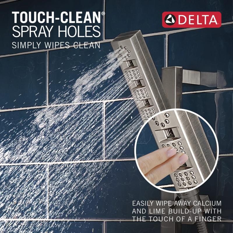 DELTA Universal Showering Components H2OKINETIC Hand Shower 1.75 GPM w/Slide Bar 4S — Lumicoat® Stainless