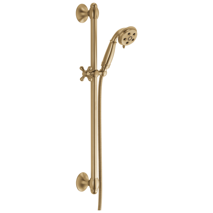 DELTA Universal Showering Components H2OKINETIC 3-Setting Slide Bar Hand Shower — Champagne Bronze