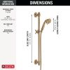 DELTA Universal Showering Components H2OKINETIC 3-Setting Slide Bar Hand Shower — Champagne Bronze