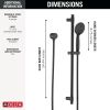 DELTA Universal Showering Components Hand Shower 1.75 GPM w/Slide Bar 4S — Matte Black