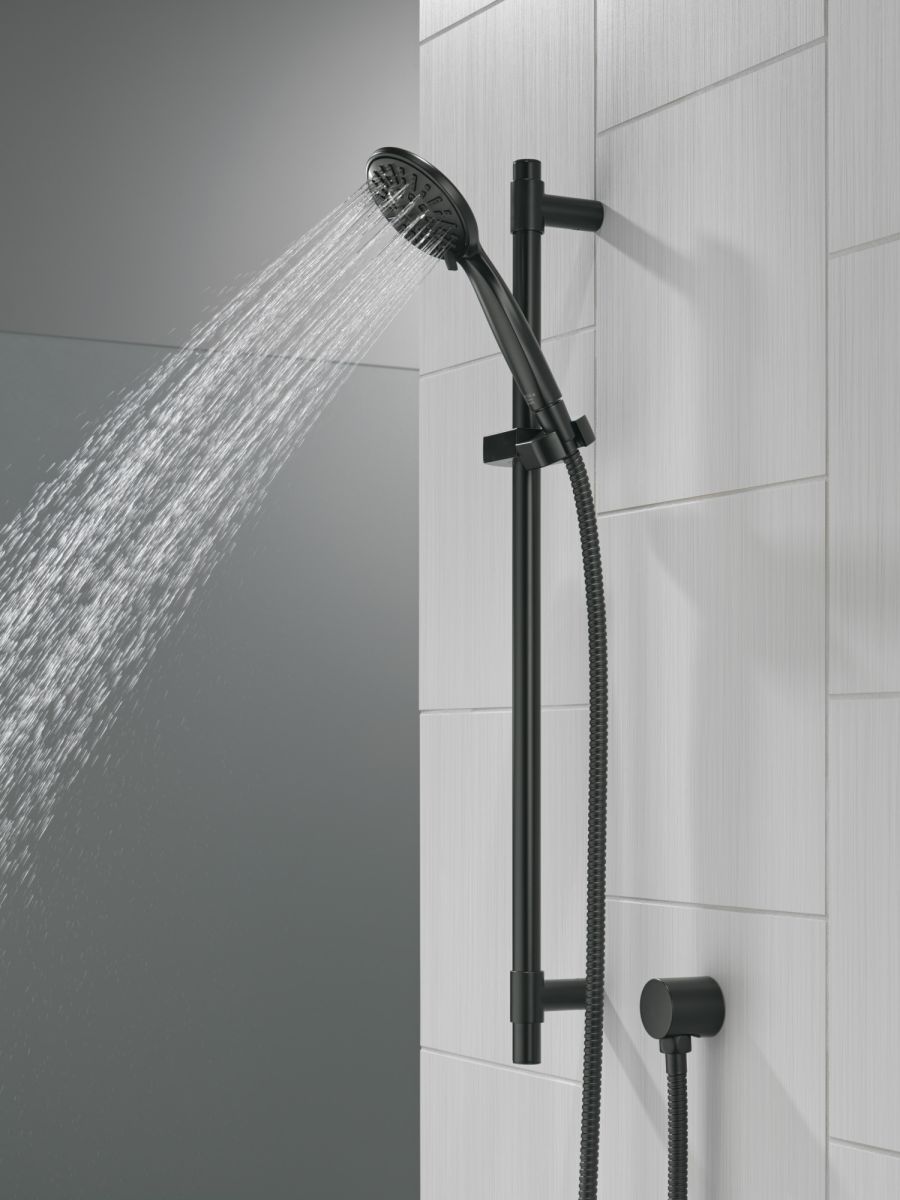 DELTA Universal Showering Components Hand Shower 1.75 GPM w/Slide Bar 4S — Matte Black