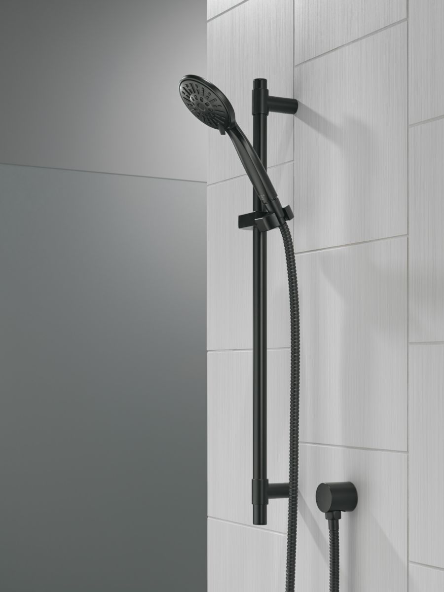 DELTA Universal Showering Components Hand Shower 1.75 GPM w/Slide Bar 4S — Matte Black