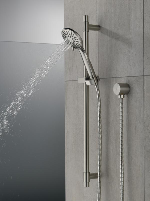 DELTA Universal Showering Components Hand Shower 1.75 GPM w/Slide Bar 4S — Stainless