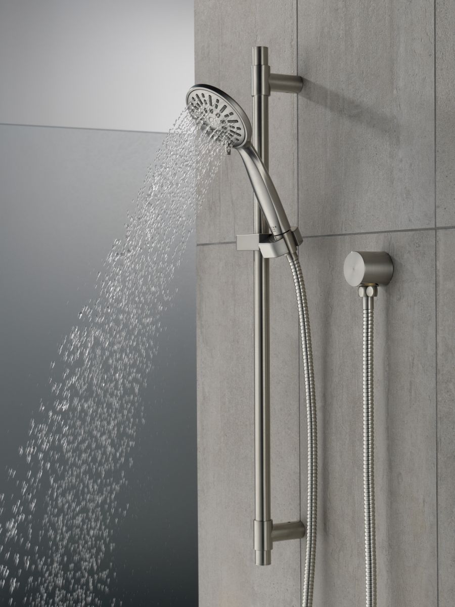 DELTA Universal Showering Components Hand Shower 1.75 GPM w/Slide Bar 4S — Stainless