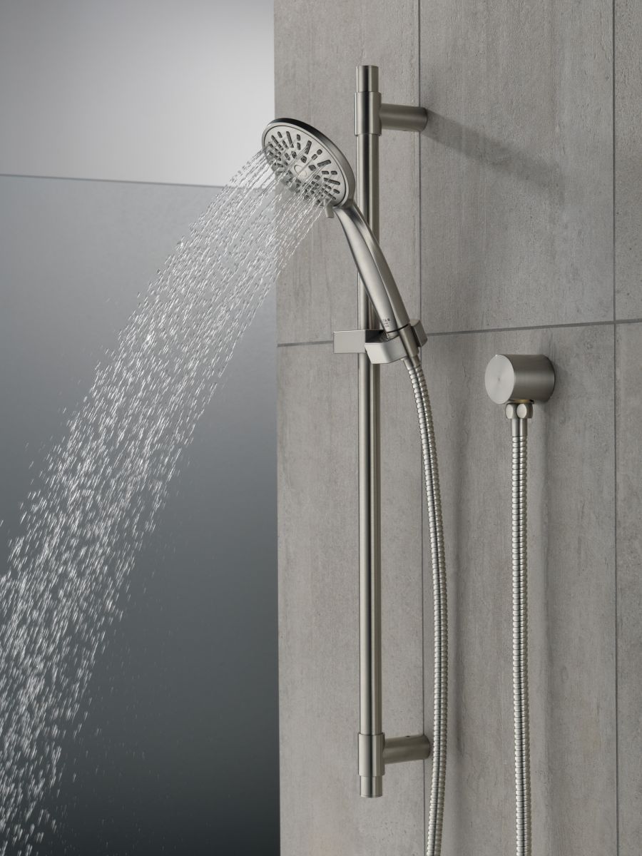 DELTA Universal Showering Components Hand Shower 1.75 GPM w/Slide Bar 4S — Stainless