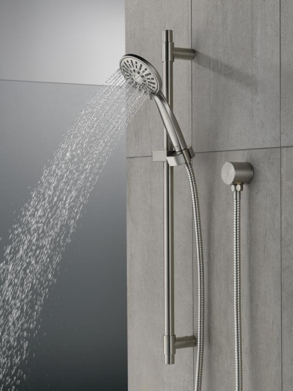 DELTA Universal Showering Components Hand Shower 1.75 GPM w/Slide Bar 4S — Stainless