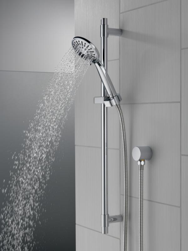 DELTA Universal Showering Components Hand Shower 1.75 GPM w/Slide Bar 4S — Chrome