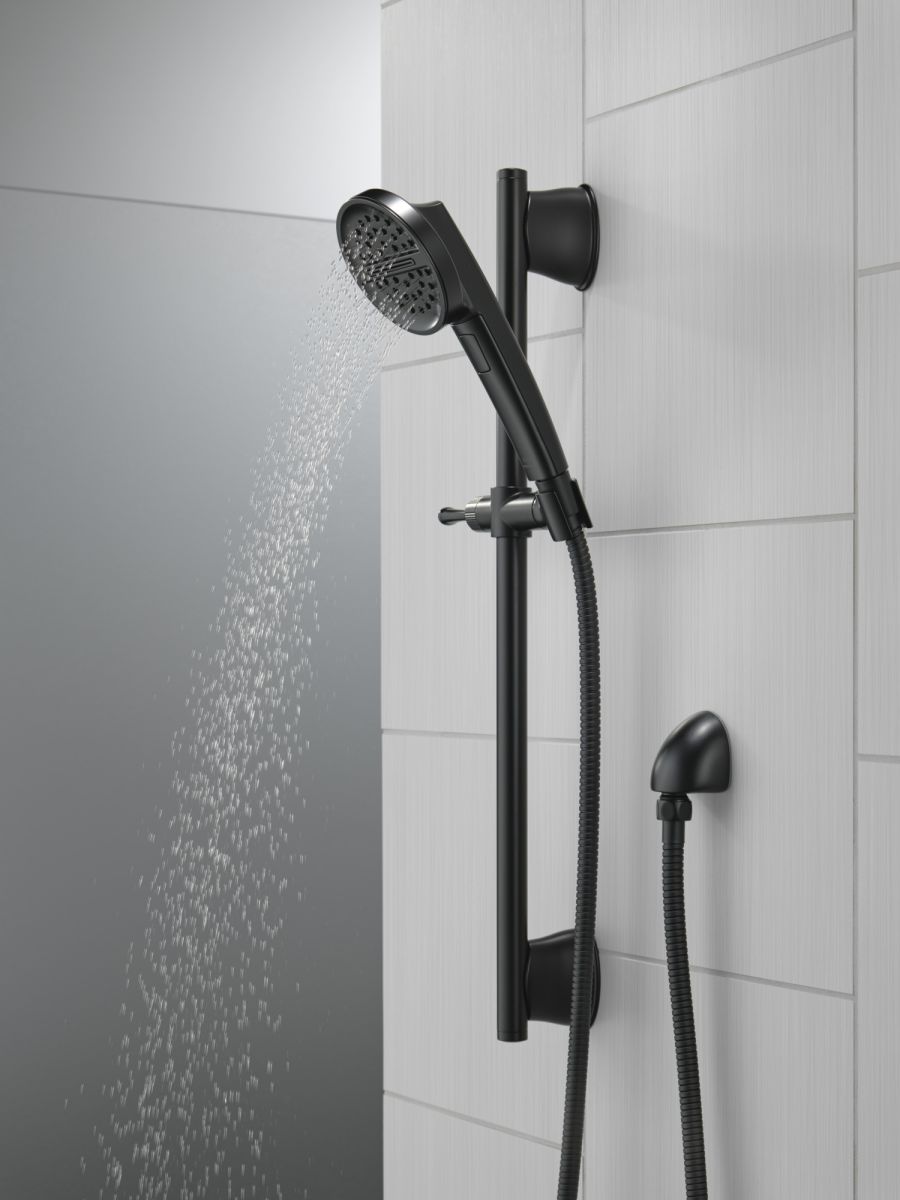 DELTA Universal Showering Components 3-Setting Slide Bar Handshower — Matte Black