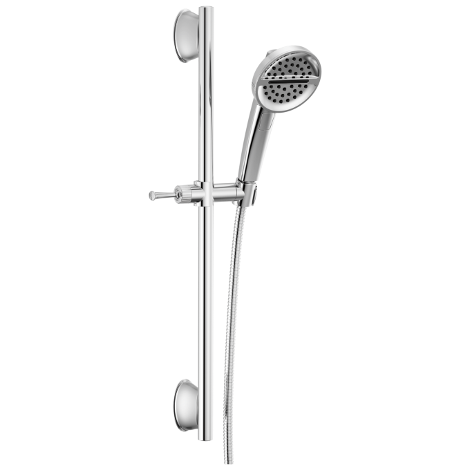 DELTA Universal Showering Components 3-Setting Slide Bar Handshower — Lumicoat® Chrome