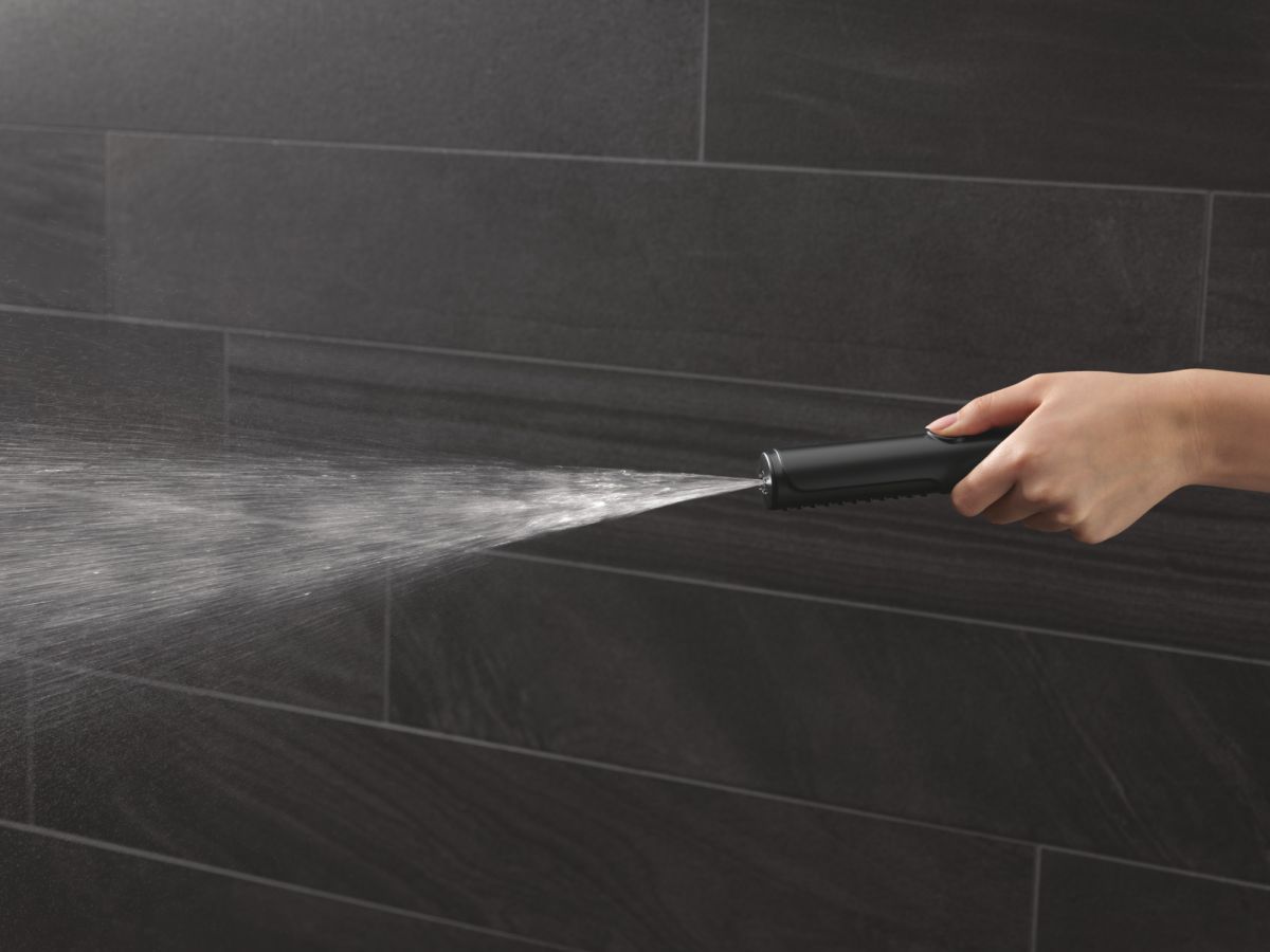 DELTA Universal Showering Components 2-Setting Hand Shower with ProClean Spray – Slide Bar Mount — Matte Black