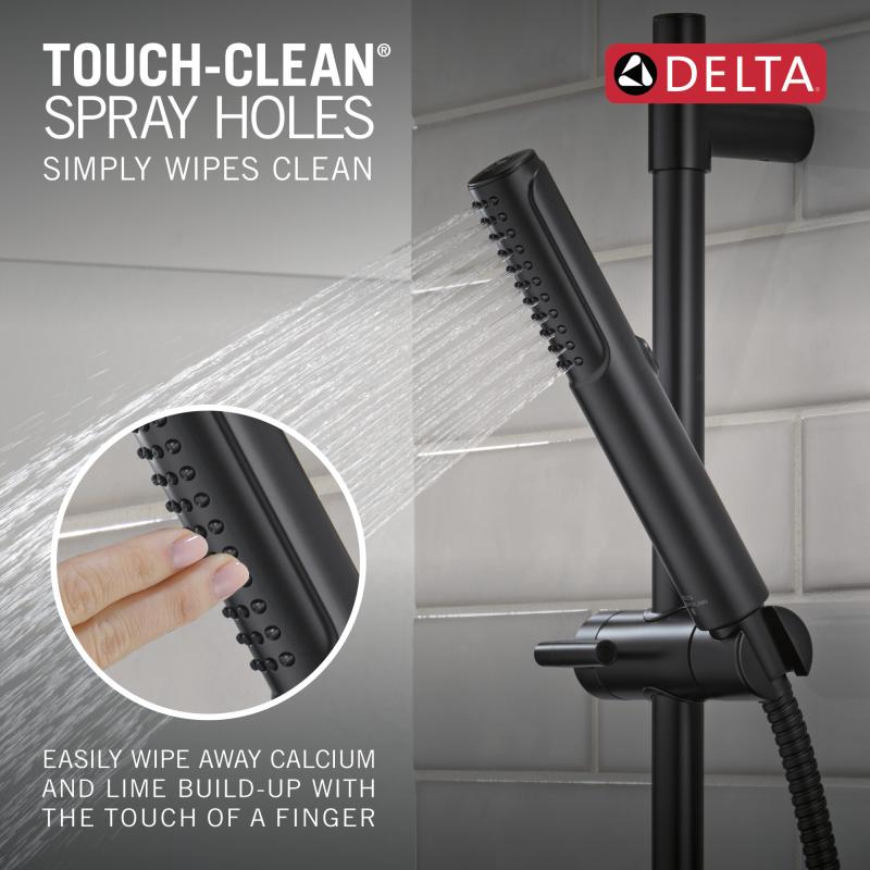 DELTA Universal Showering Components 2-Setting Hand Shower with ProClean Spray – Slide Bar Mount — Matte Black