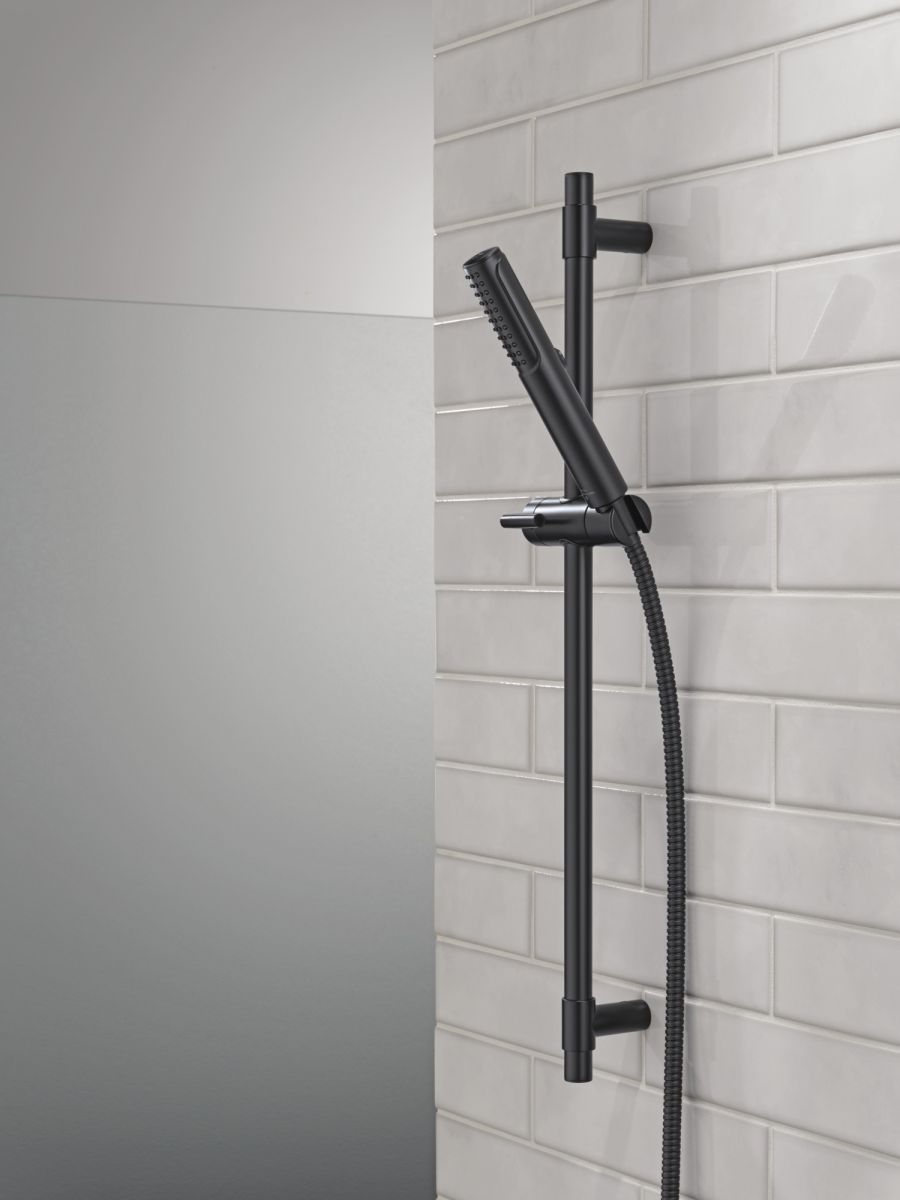 DELTA Universal Showering Components 2-Setting Hand Shower with ProClean Spray – Slide Bar Mount — Matte Black