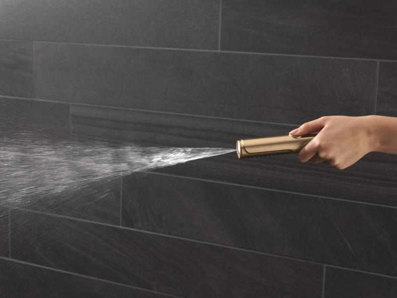DELTA Universal Showering Components 2-Setting Hand Shower with ProClean Spray – Slide Bar Mount — Lumicoat® Champagne Bronze