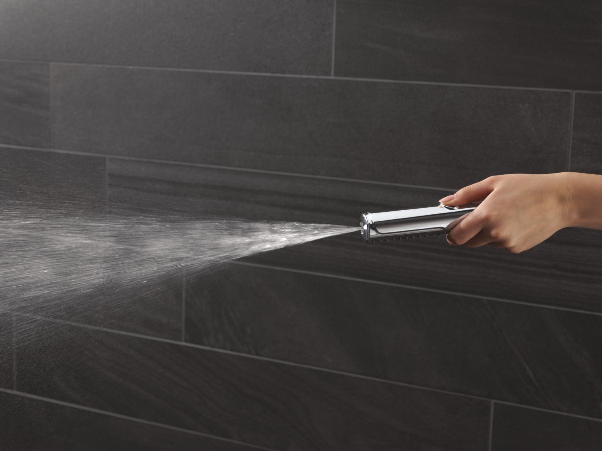 DELTA Universal Showering Components 2-Setting Hand Shower with ProClean Spray – Slide Bar Mount — Lumicoat® Chrome