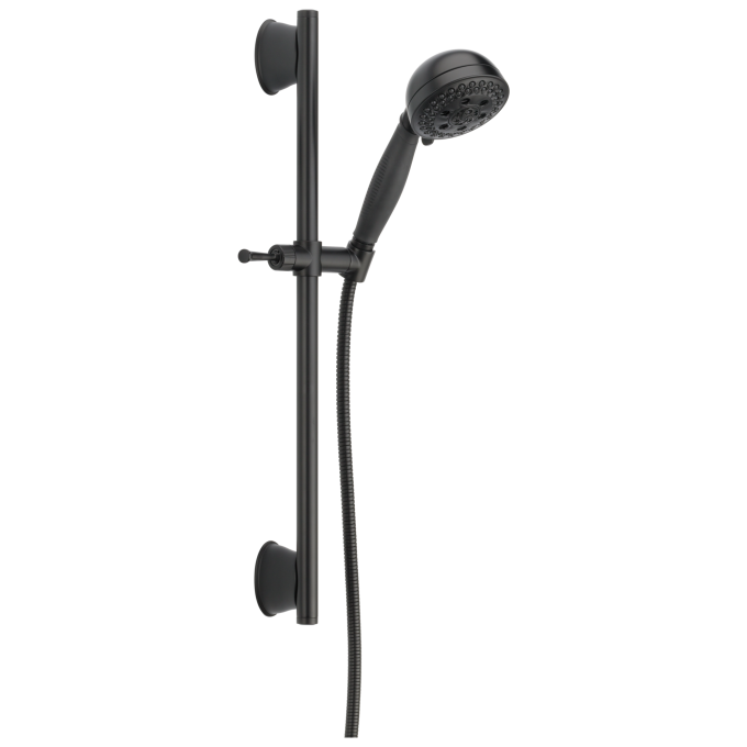 DELTA Universal Showering Components H2OKINETIC 5-Setting Slide Bar Hand Shower — Matte Black
