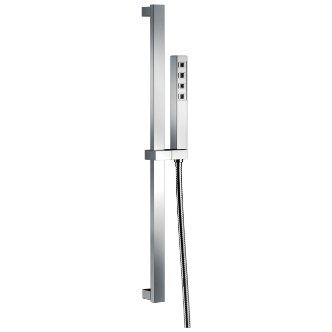 DELTA Universal Showering Components H2OKINETIC Single-Setting Slide Bar Hand Shower — Lumicoat® Chrome